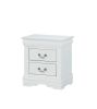 1pc White Finish Two Drawers Louis Philip Nightstand Solid Wood Contemporary & Simple Style