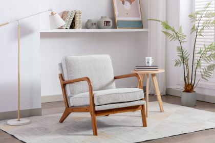 Wood Frame Armchair; Modern Accent Chair Lounge Chair for Living Room