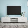 White TV Stand for 70 Inch TV Stands; Media Console Entertainment Center Television Table; 2 Storage Cabinet with Open Shelves for Living Room Bedroom