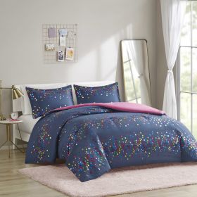 Rainbow Iridescent Metallic Dot Comforter Set