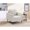 Living Room Upholstered Chair with high-tech Fabric Surface/ Chesterfield Tufted Fabric Sofa Couch, Large-White