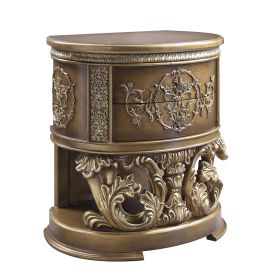 ACME Constantine Nightstand, Brown & Gold Finish BD00472