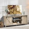 TV Stand Media Center Console Cabinet with Sliding Barn Door for TVs Up to 65 Inch