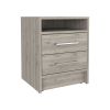 Eter Nightstand; Superior Top; Two Drawers -Light Gray