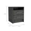 Eter Nightstand; Superior Top; Two Drawers -Smokey Oak