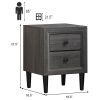 Multipurpose Retro Bedside Nightstand with 2 Drawers