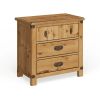 Cottage Style Weathered Elm 1pc Nightstand Ball Bearing Metal Glide USB Charger/Power Outlet In Night Stand Top Drawer Bedroom Bedside Table