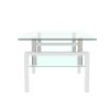 White Coffee Table, Clear Coffee Table,Modern Side Center Tables for Living Room, Living Room Furniture