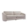 U_Style Stylish Sofa with Semilunar Arm, Rivet Detailing, and Solid Frame for Living Room