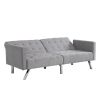 Sofa Bed Convertible Folding Light Grey Lounge Couch Loveseat Sleeper Sofa Armrests Living Room Bedroom Apartment Reading Room