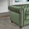 Large Sofa, Velvet Sofa Three-seat Sofa Classic Tufted Chesterfield Settee Sofa Modern 3 Seater Couch Furniture Tufted Back for Living Room (Green)