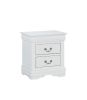 1pc White Finish Two Drawers Louis Philip Nightstand Solid Wood Contemporary & Simple Style