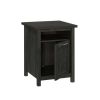 Modern Farmhouse USB Side Table, Black Finish