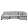 120" Modern U-Shaped Corner Sectional Sofa Upholstered Linen Fabric Sofa Couch for Living Room, Bedroom, Gray