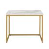 White Faux Marble Coffee Table Simple Modern 1pc Coffee Tables with 2pcs Table for Living Room and Office, White Gold