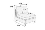 Contemporary Living Room Furniture 6pc Modular Corner Sectional Set Steel Dorris Fabric Couch 2x Wedges 3x Armless Chair And 1x Ottoman