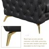 65.5" Modern Sofa Couch PU Upholstered Loveseat Sofa with Sturdy Metal Legs, Button Tufted Back for Living Room,Apartment,Home Office, Black