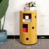 3 Drawer Sliding Barrel Modern Bedroom Nightstand, Yellow