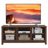 Universal Wooden TV Stand for TVs up to 60 Inch with 6 Open Shelves