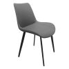 Grey PU Leather Dining Chair with Metal Legs, Modern Upholstered Chair Set of 4 for Kitchen, Restaurant, Living, Meeting Room