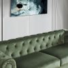 Large Sofa, Velvet Sofa Three-seat Sofa Classic Tufted Chesterfield Settee Sofa Modern 3 Seater Couch Furniture Tufted Back for Living Room (Green)