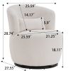 White Plush Swivel Accent Chair - Contemporary Round Armchair with 360° Rotation and Metal Base for Living Room Elegance