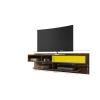 Manhattan Comfort Astor 70.86 Modern Floating Entertainment Center 1.0 with Media Shelves in Rustic Brown and Yellow