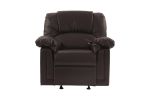 Motion Recliner Chair 1pc Glider Couch Living Room Furniture Brown Bonded Leather