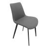 Grey PU Leather Dining Chair with Metal Legs, Modern Upholstered Chair Set of 4 for Kitchen, Restaurant, Living, Meeting Room