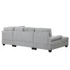 120" Modern U-Shaped Corner Sectional Sofa Upholstered Linen Fabric Sofa Couch for Living Room, Bedroom, Gray