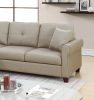 Beige Color Glossy Polyfiber Tufted Cushion Couch Sectional Sofa Chaise Living Room Furniture Reversible Sectionals Chaise