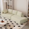 125" Stylish Chaise Lounge Modern Indoor Lounge Sofa Sleeper Sofa with Clean Lines for Living Room, Beige