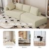 125" Stylish Chaise Lounge Modern Indoor Lounge Sofa Sleeper Sofa with Clean Lines for Living Room, Beige