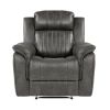 Classic Brownish Gray 1pc Reclining Chair Plush Comfort Pillow-Top Arms Vertical Tufting Solid Wood Transitional Living Room Furniture