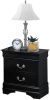 1pc Black Finish Two Drawers Louis Philip Nightstand Solid Wood Contemporary & Simple Style