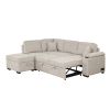 87.4" Sleeper Sofa Bed,2 in 1 Pull Out sofa bed L Shape Couch with Storage Ottoman for Living Room,Bedroom Couch and Small Apartment, Beige