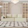 125" Stylish Chaise Lounge Modern Indoor Lounge Sofa Sleeper Sofa with Clean Lines for Living Room, Beige