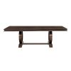 Modern Traditional 1pc Dining Table with Self Storing Extension Leaf Dark Cherry Finish Ring Shape Base Dining Furniture