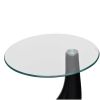 Coffee Table with Round Glass Top High Gloss Black