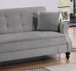 Contemporary Living Room Adjustable Sofa Gray Burnt-Out Fabric Couch Plush Storage Couch 1pc Futon Sofa w Pillows Tufted Back Rolled Arms