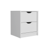 Basilea 2 Drawers Nightstand; Pull Out System -White