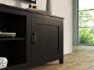 TV Stand Storage Media Console Entertainment Center; Tradition Black; with doors