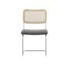 Set of 2;  Leather Dining Chair with High-Density Sponge;  Rattan Chair for Dining room;  Living room;  Bedroom;  Gray