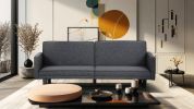 Futon Sofa Bed Convertible Sectional Sleeper Couch, Loveseat Bed with Tapered Legs for Living Room, Study, Dorm, Office