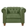 PHOYAL Large CHAIR, Velvet Sofa Classic Tufted Chesterfield Settee Sofa Modern 1 Seater Couch Furniture Tufted Back for Living Room (Green)