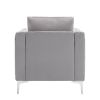 Modern Velvet Armchair Tufted Button Accent Chair Club Chair with Steel Legs for Living Room Bedroom