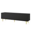 Modern TV Stand with 5 Champagne Legs - Durable, Stylish and Spacious, TVs Up to 75''