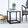 End Table/Side Table/Night Stand;  Upgrade Version with Metal Frame Box - dark brown