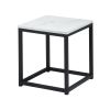 End Table/Side Table/Night Stand;  Upgrade Version with Metal Frame Box - dark brown