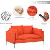 Modern Style Sofa Linen Fabric Loveseat Small Love Seats Couch for Small Spaces; Living Room; Apartment